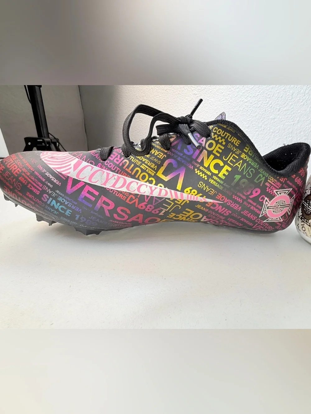 Versace Jeans Couture Logo Print Soccer Cleats Womens 7.5 EU 41 VERY RARE